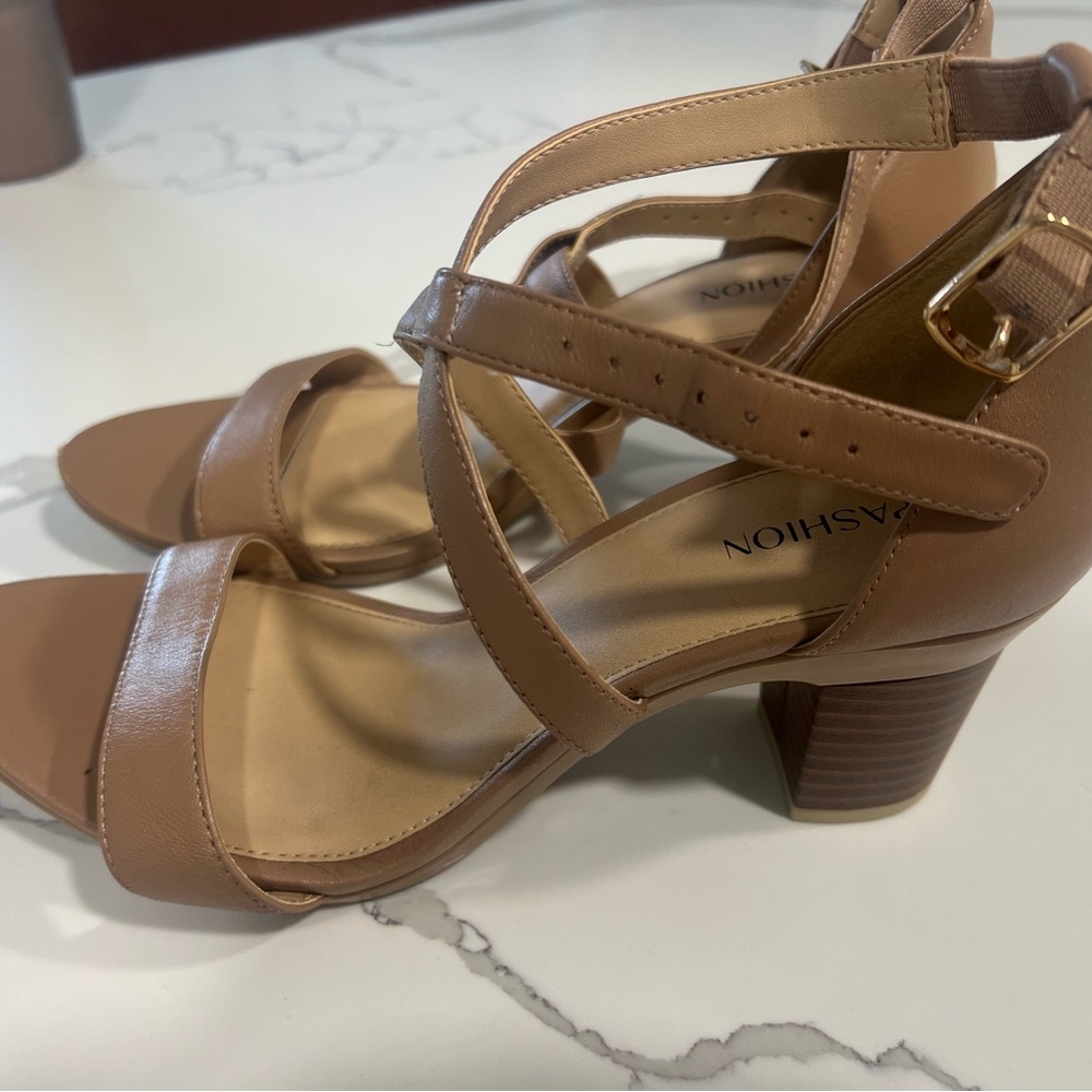 Pashion Footwear Brown Strappy Heels